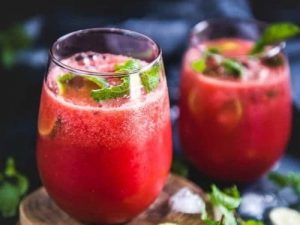 Watermelon Strawberry Ginger and Mint Cooler Drink Healthy Wedding Menu