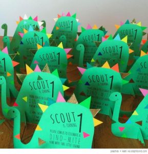 Dinosaur Themed Birthday Party Invites