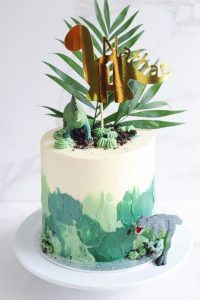 Dinosaur Themed Birthday Party Cake: