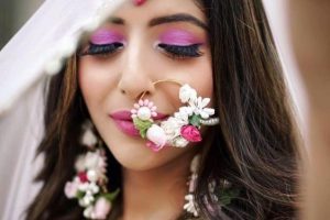 haldi flower jewellery, haldi jewellery designs, flower jewellery designs, haldi jewellery Haldi Flower Jewellery Designs- Nose Ring