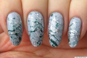 Splatter Bridal Nail Art Designs