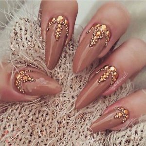 Gem Studded Bridal Nail Art Designs