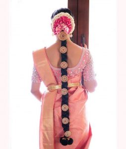 South Indian Bridal Hairstyles_Pink billa_jala