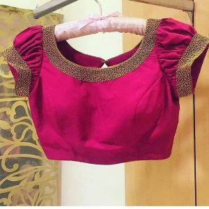 simple bridal blouse designs _short sleeves