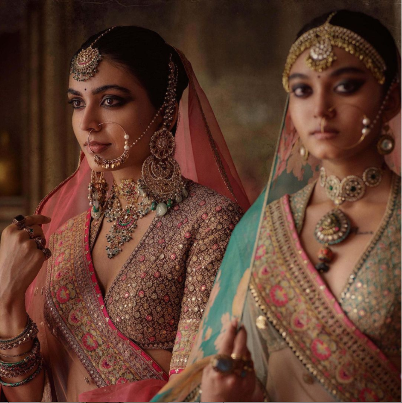 Sabyasachi Bridal Double Dupatta Lehenga