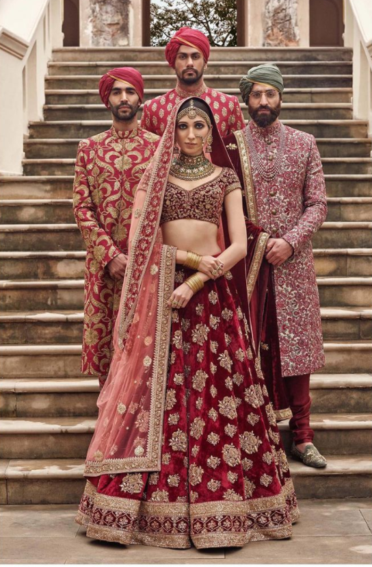 Sabyasachi Bride Velvet Lehenga