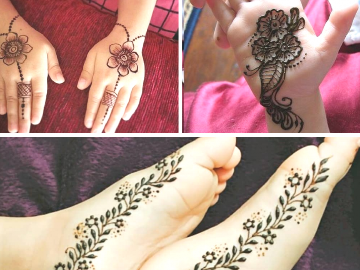 Simple To Elaborate Mehendi Designs For Kids Hand And Leg