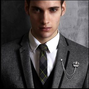 coat pant with brooch