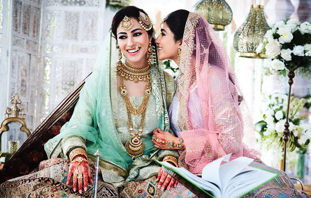 A bride flaunting her Muslim Bridal Jewellery