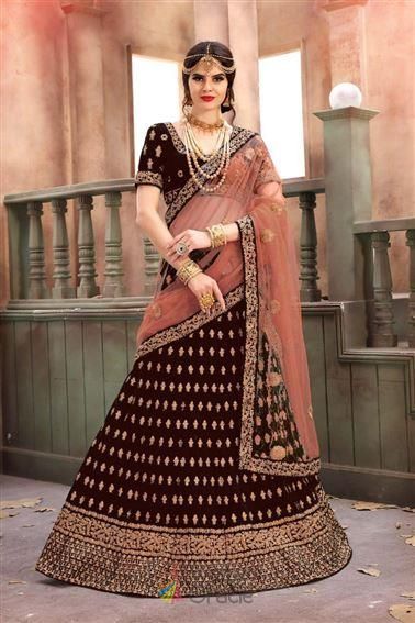 Broad Velvet Lehenga Design