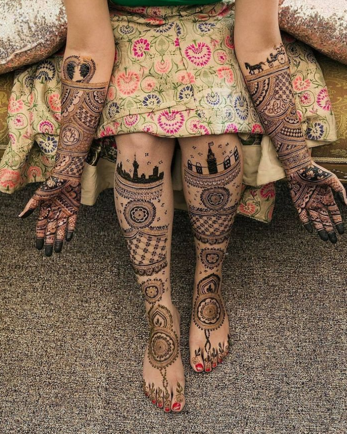 Love Story Bridal Mehandi for Legs