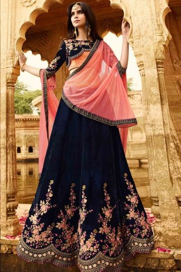 Velvet Bridal Lehenga Designs