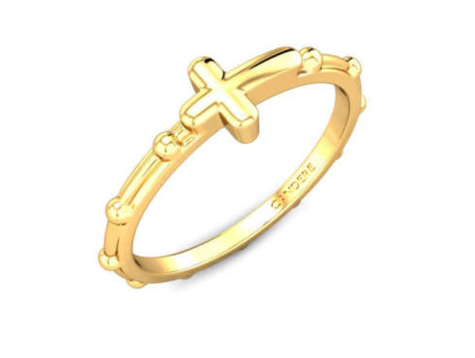 Cross Shaped Gold Ring