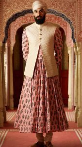 Manarkali Ideas For Men - Printed with Nehru Jacket