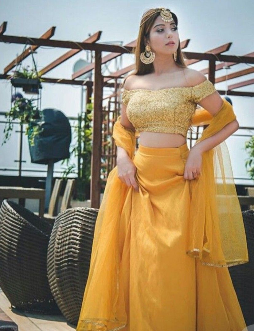 Off-shoulder Haldi Outfit