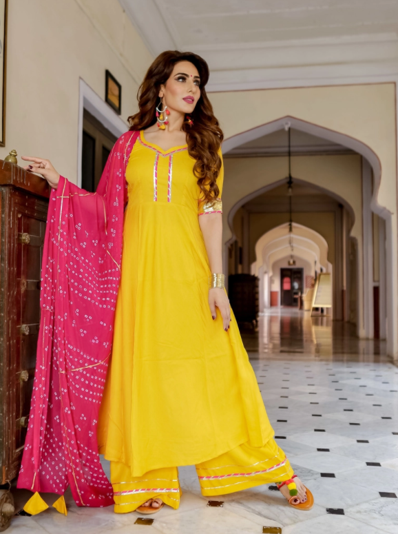 Relaxed Outfit Haldi Function Dress