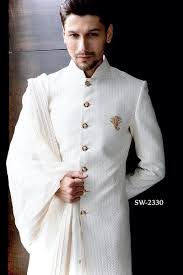 Stole Designs for Groom - White (4)