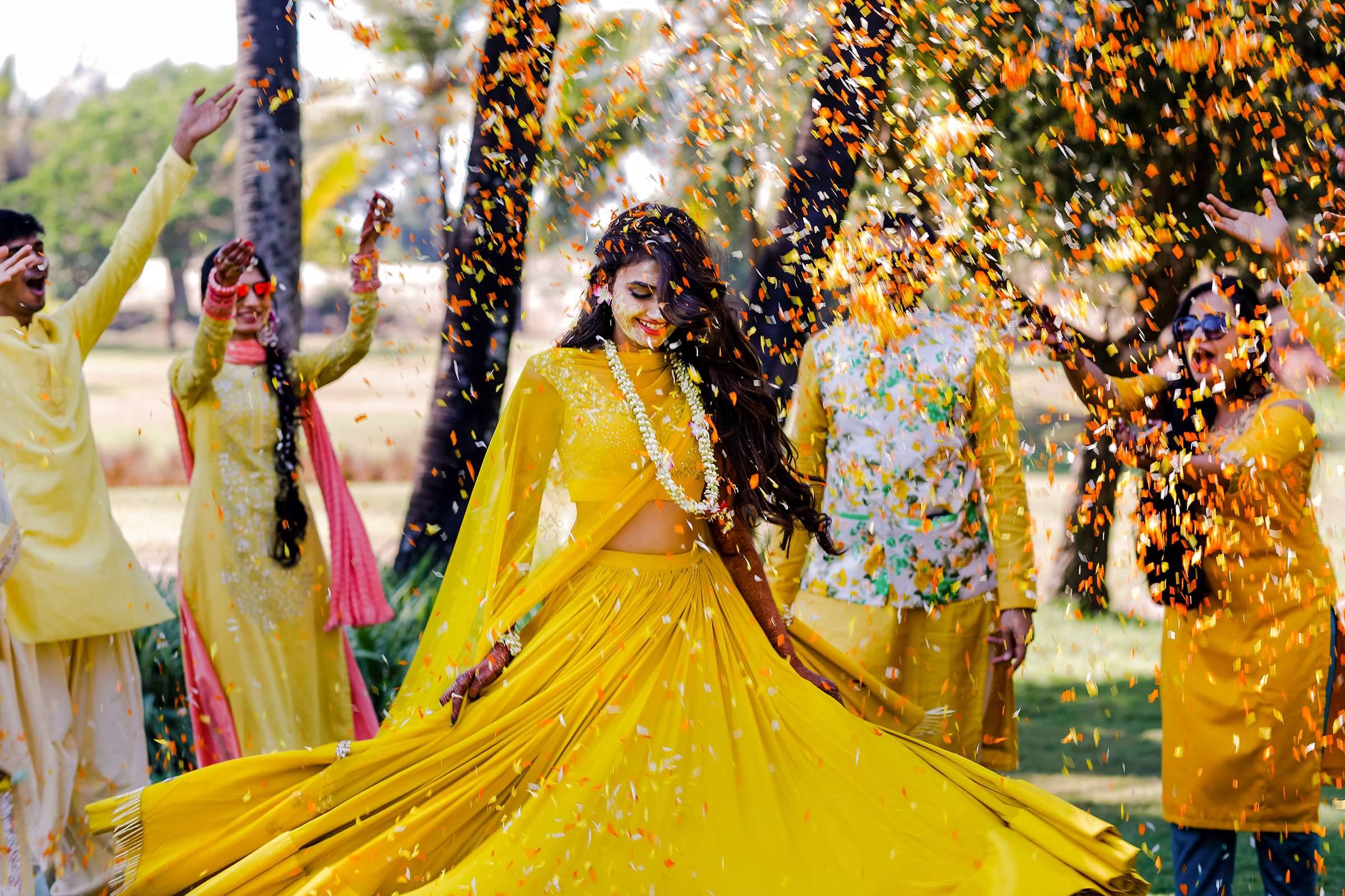 Yellow Haldi Dress for Bride