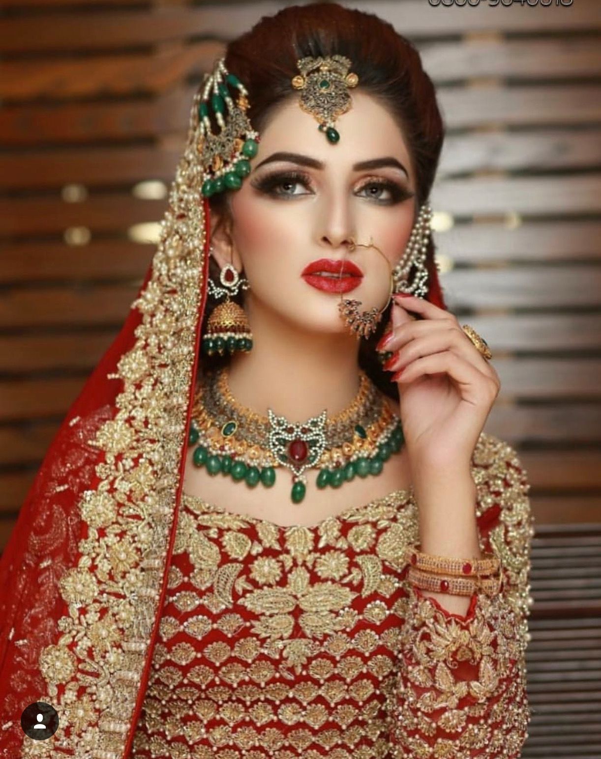 red bridal makeup