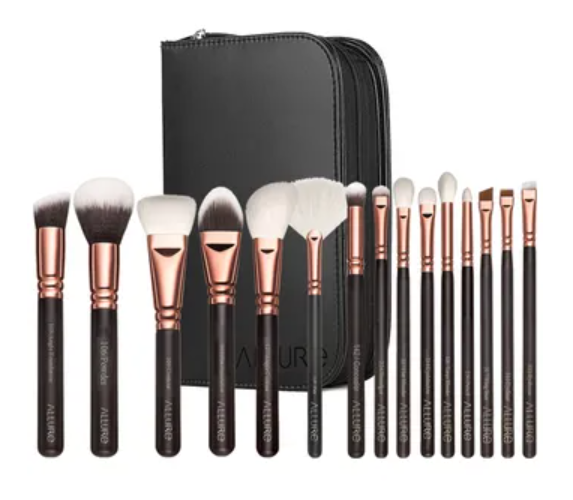 Allure set of 15 rose gold brush set