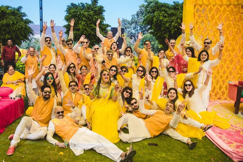 Haldi Photo Poses with Relatives