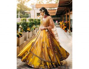 Nature Inspired Yellow Lehenga