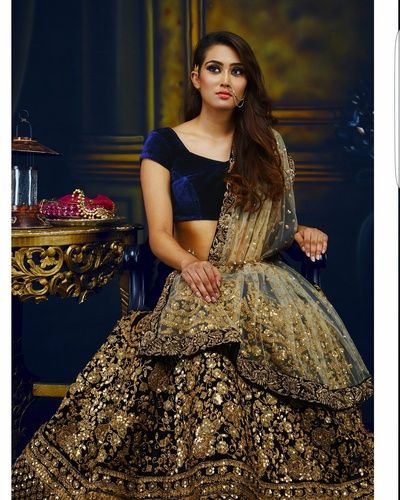 Navy Blue and Gold Lehenga navy blue lehengas