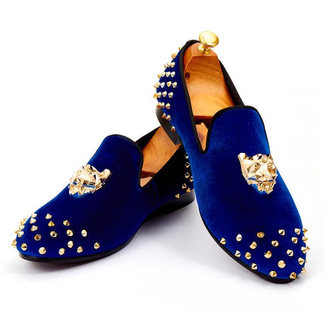 Navy Velvet Shoes