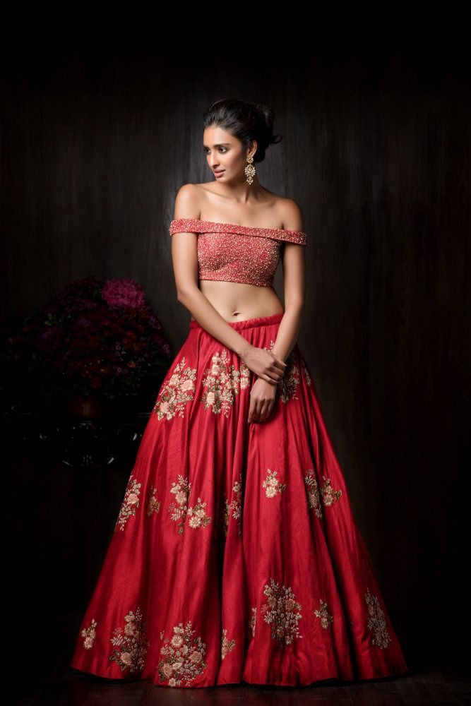 Off Shoulder Lehenga