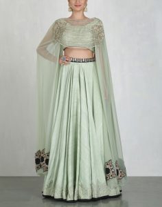 Open Long Sleeve Lehenga