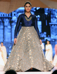 Satin Shirt with Lehenga