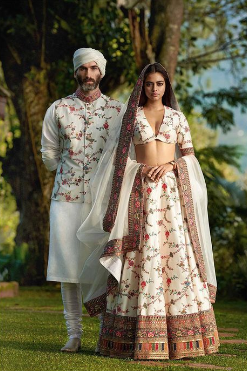 Silk Lehenga with Kashmiri Thread Work