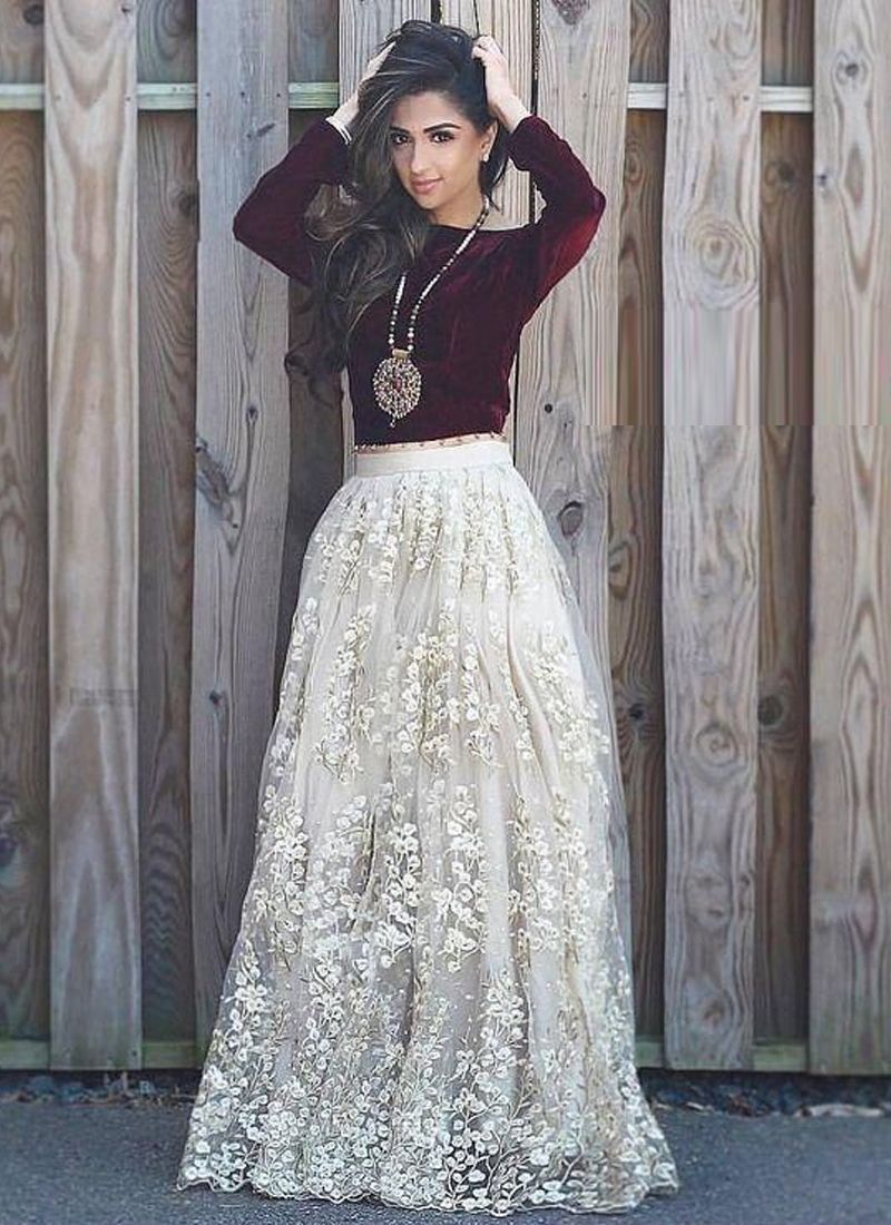 shirt and lehenga combination