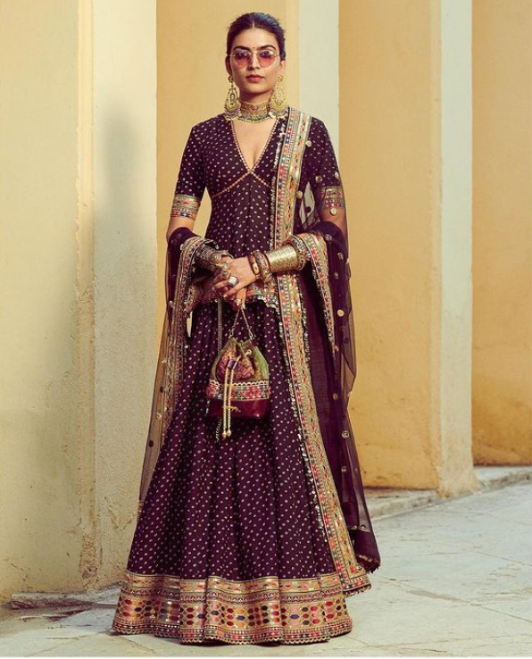 Wine Colored Lehenga