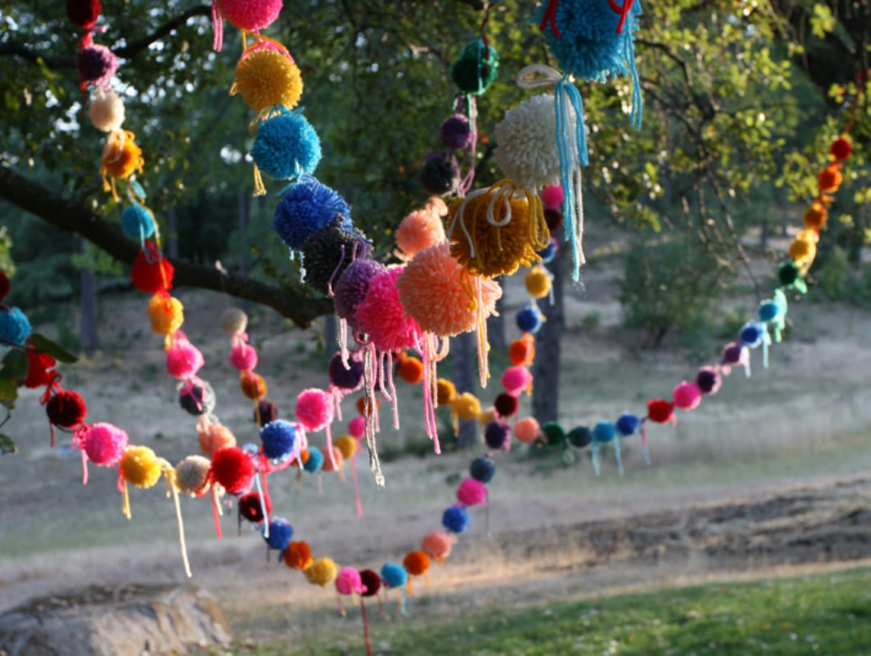 Wool Pom Pom Garland