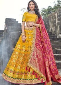 Yellow Banarasi Lehenga