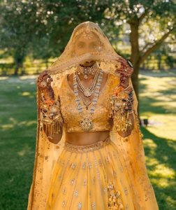 Yellow Bridal Lehengas with Silver Work