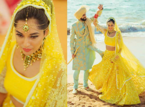 Yellow Color Lehenga on Destination Wedding