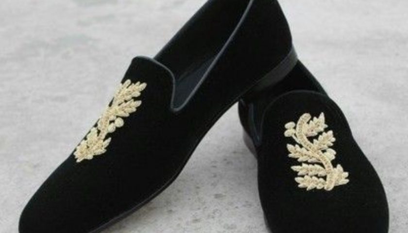 velvet shoes for groom