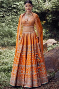 Anita Dongre Orange Lehenga