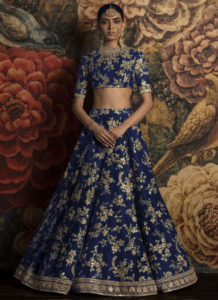 Blue and Gold Lehenga