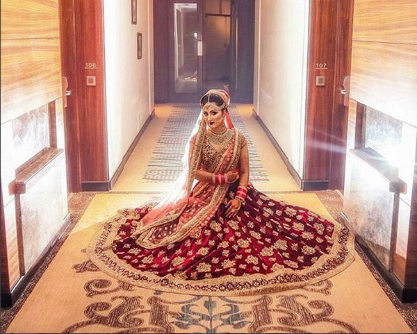 Bridal Lehengas In Blood Red Color