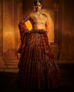 Burnt Orange Bridal Lehenga