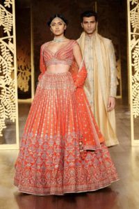 Designer Orange Wedding Lehenga