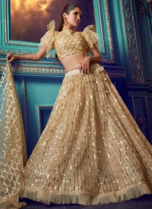 Golden Net Lehenga