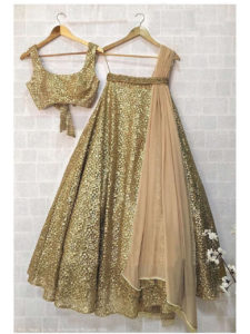 Golden Sequin Lehenga