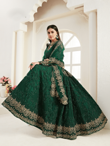 Green Net Lehenga