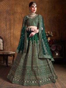 Green Silk Lehenga