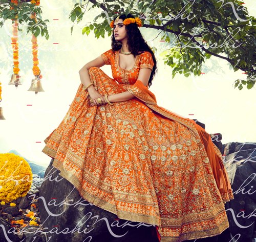 Orange Color Bridal Lehenga