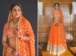 Orange and Gold Lehenga